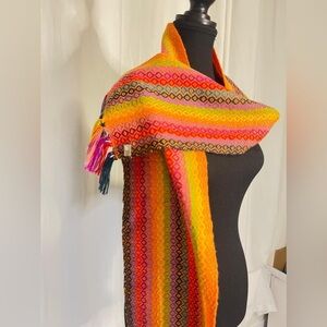 Vibrant Multicolor Peruvian Alpaca Scarf
